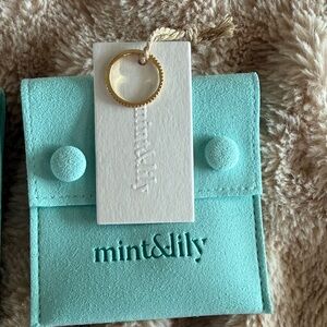 Mint & Lily gold plated eternity zircon pave ring size 7